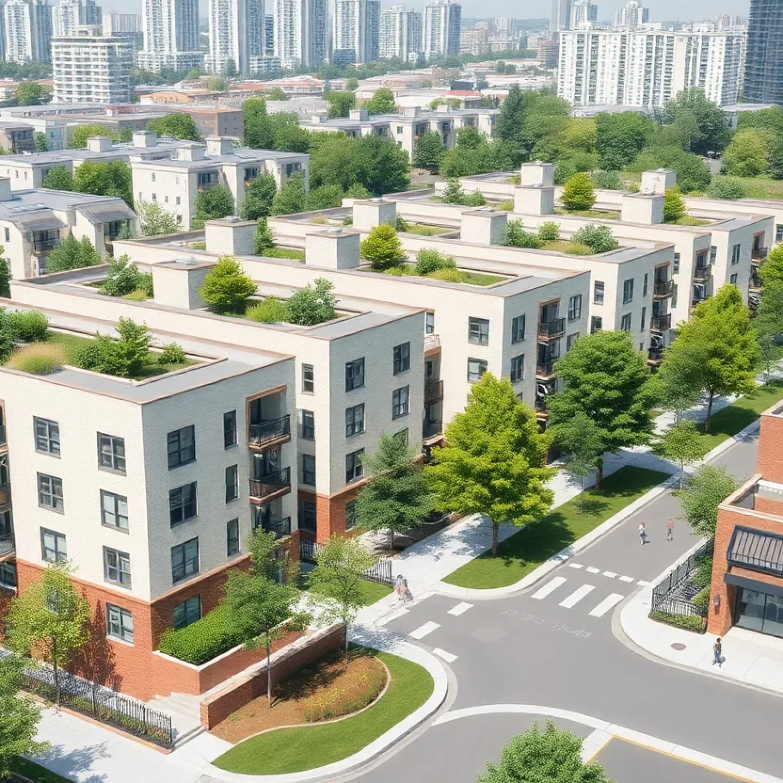 Rendering of an affordable housing community in Orlando