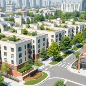 Rendering of an affordable housing community in Orlando