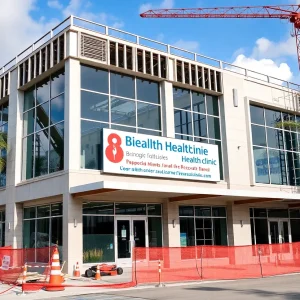 Construction site of a bilingual health clinic in Orlando, Florida