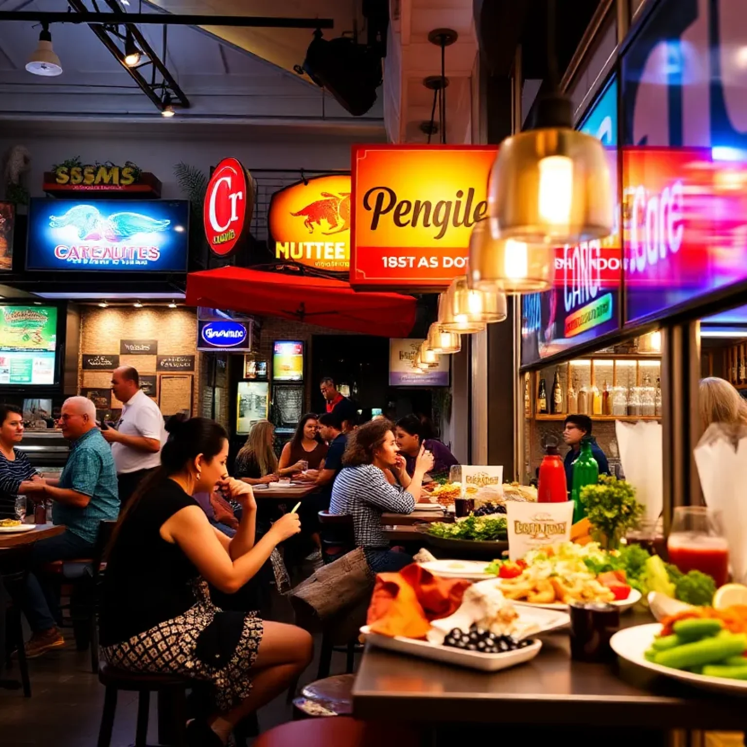 Orlando restaurants featuring diverse cuisines and vibrant dining atmosphere.