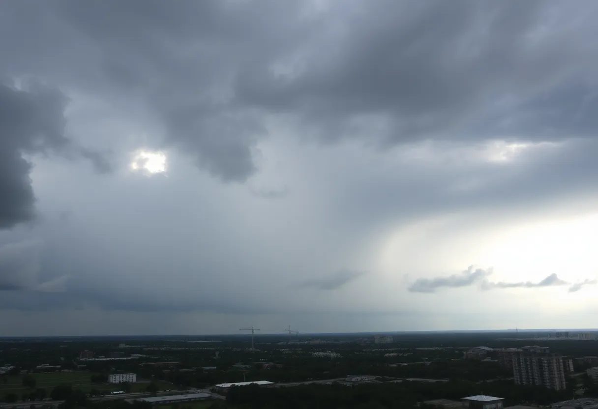 Dark clouds over Orlando Florida signaling rain