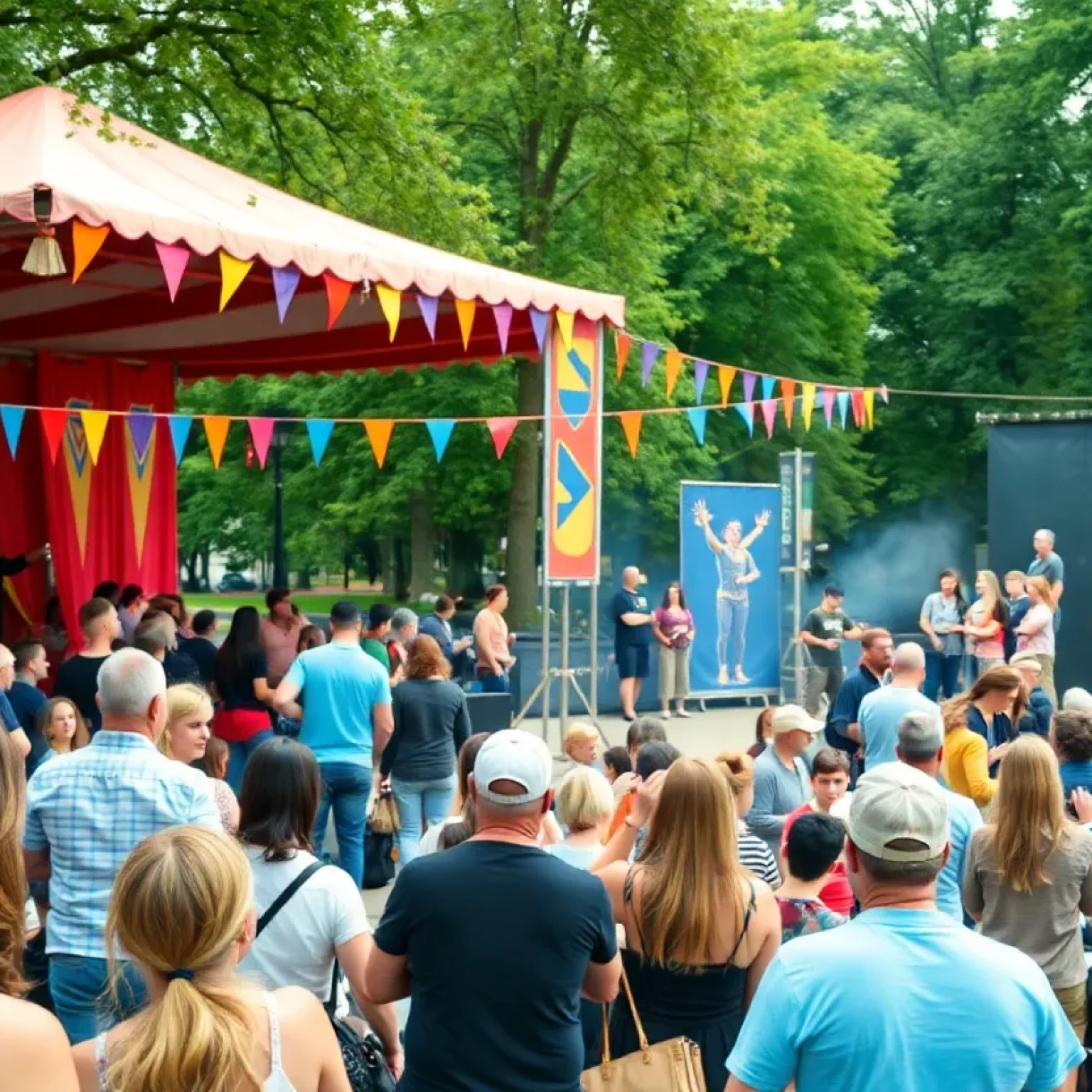 Attendees enjoying outdoor performances at the Orlando Fringe Theatre Festival.