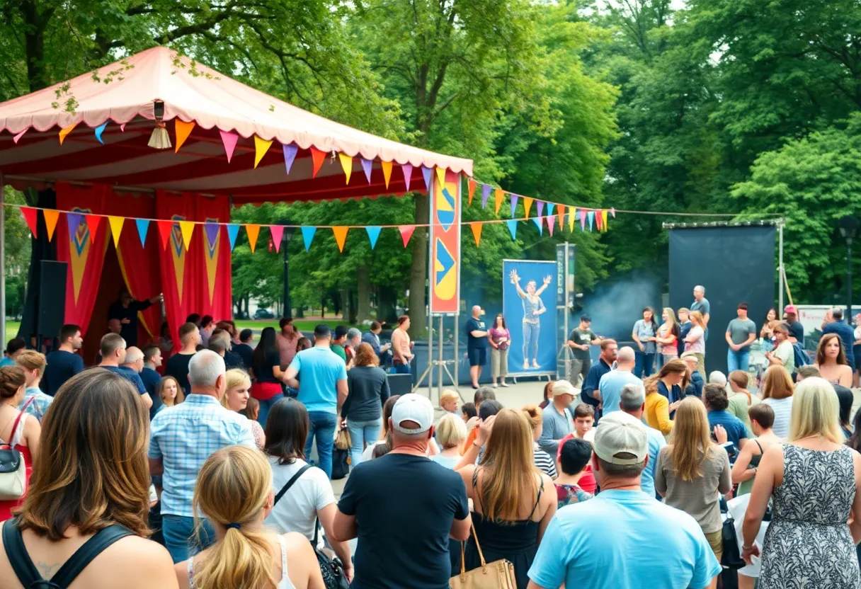 Attendees enjoying outdoor performances at the Orlando Fringe Theatre Festival.