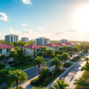 Stylish luxury rentals in Orlando with palm trees and sunny skies