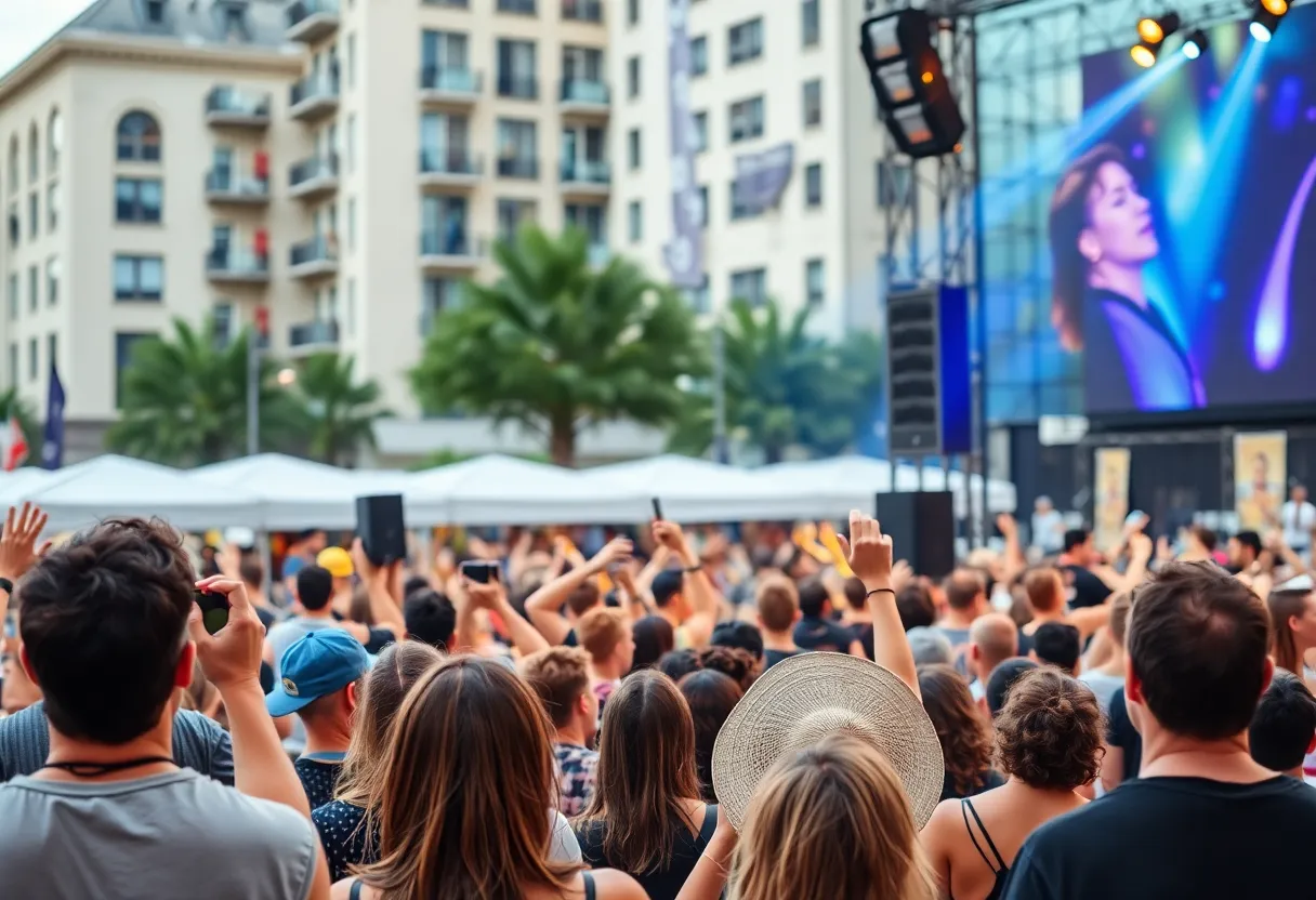 Enthusiastic crowds enjoying live music performances in Orlando