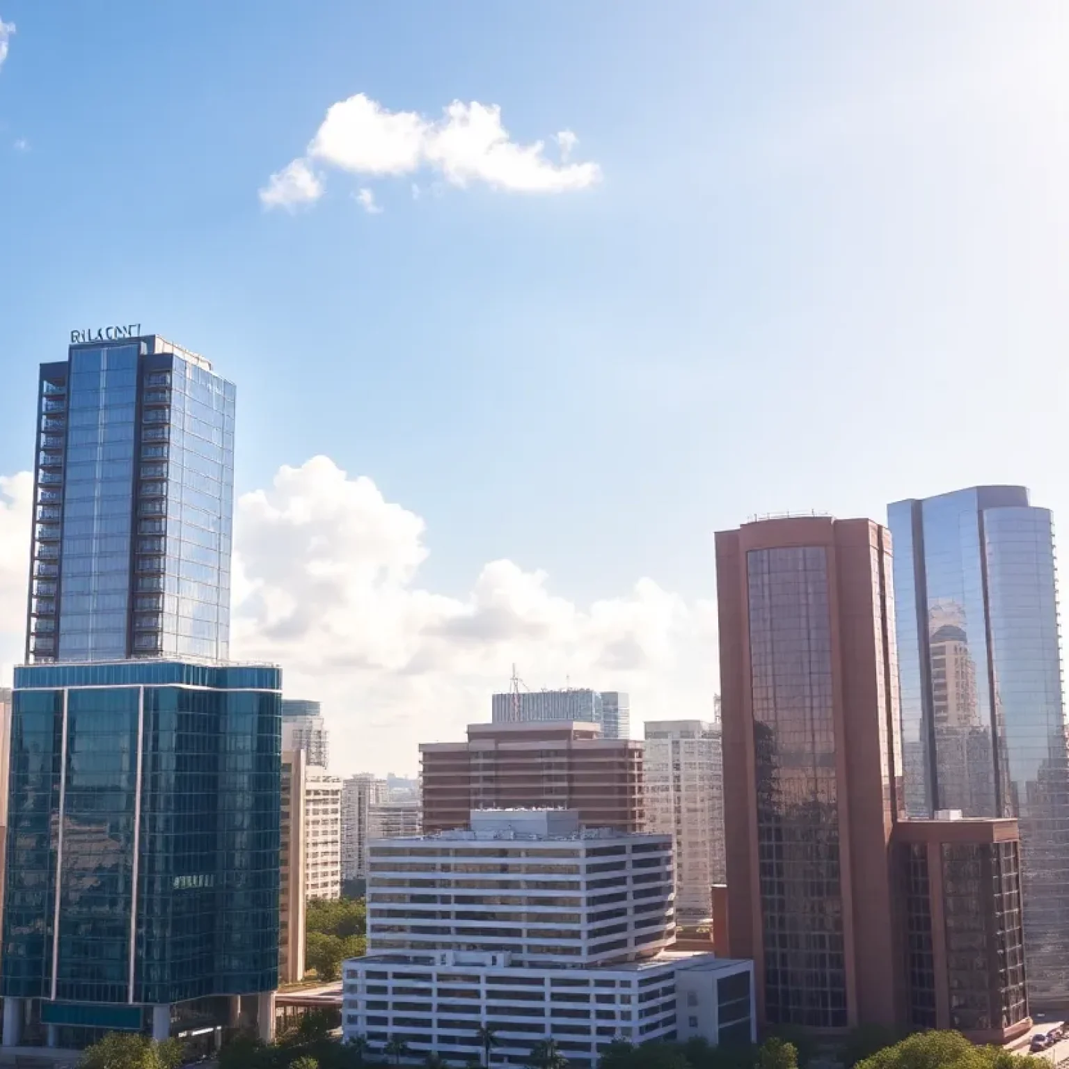 View of Orlando's skyline showcasing office buildings