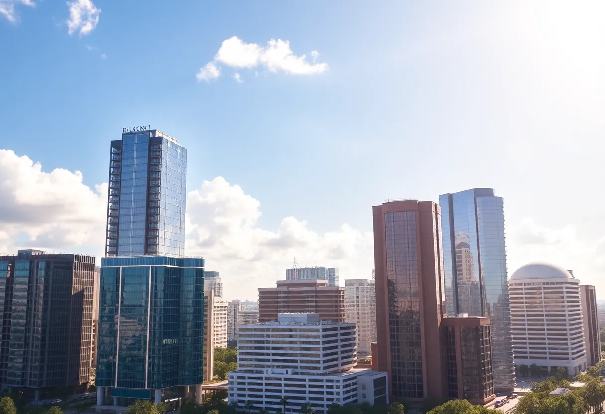 View of Orlando's skyline showcasing office buildings
