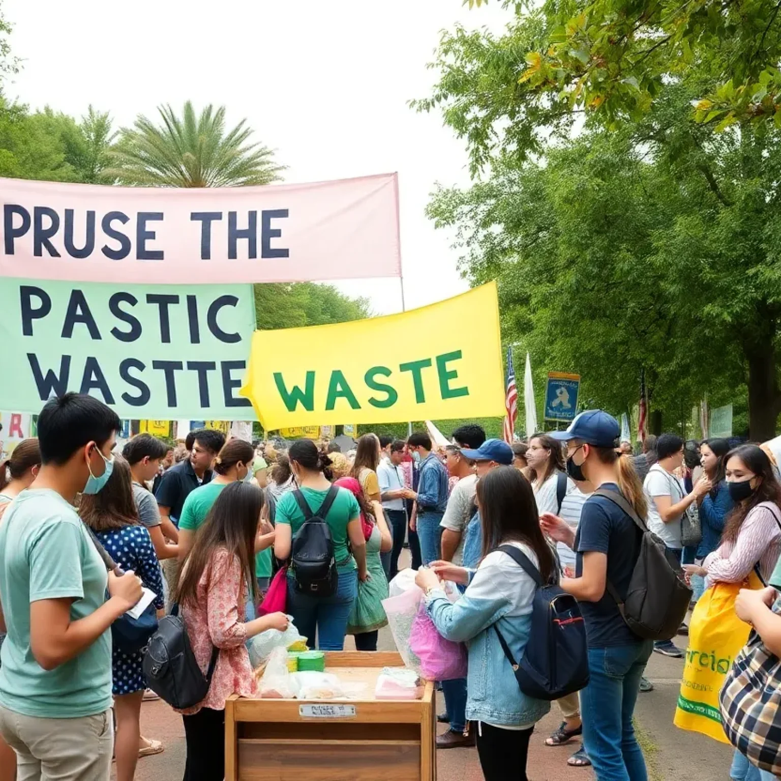 Community participating in Plastic Free July events