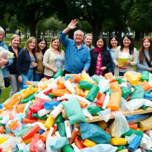 Residents participating in Orlando's recycling initiative.
