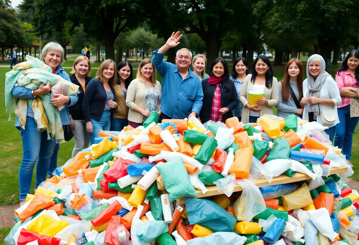 Residents participating in Orlando's recycling initiative.