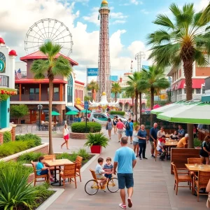 Family enjoying staycation in Orlando surrounded by attractions