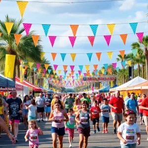 Families enjoying a summer festival in Orlando with activities and live music.