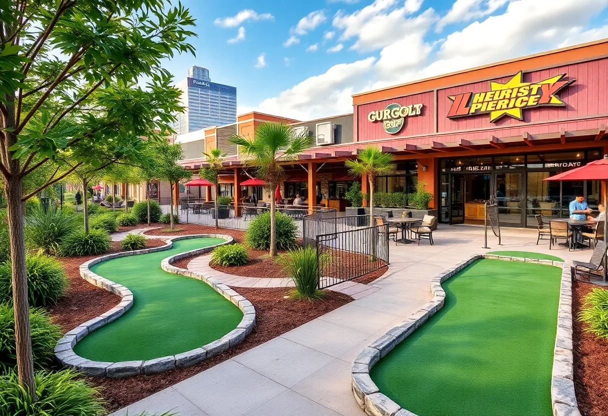 Concept art of PopStroke Mini-Golf and Dining venue in Orlando