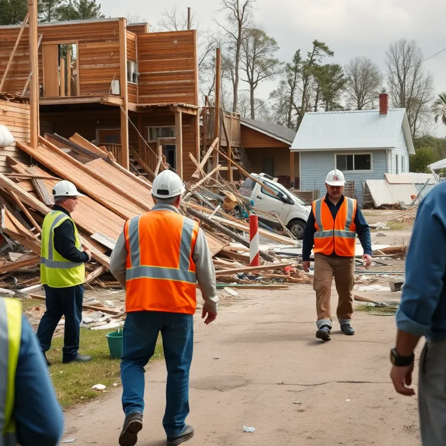 Red Cross volunteers assessing tornado damage in Missouri