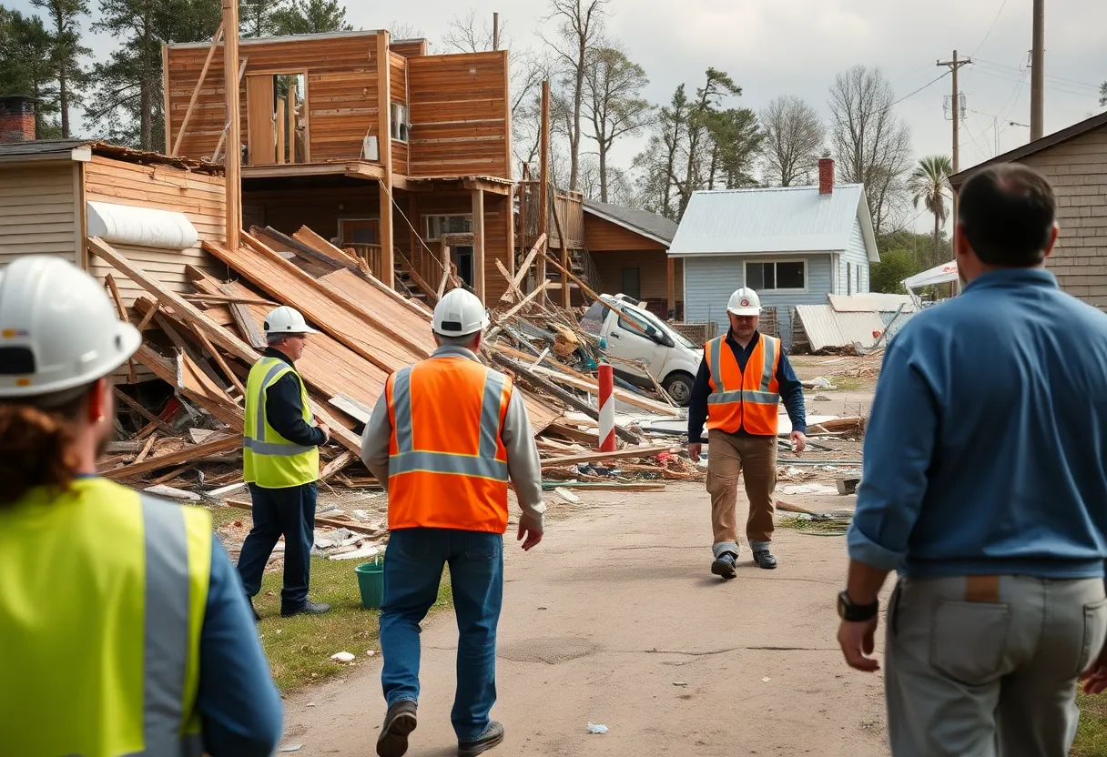Red Cross volunteers assessing tornado damage in Missouri