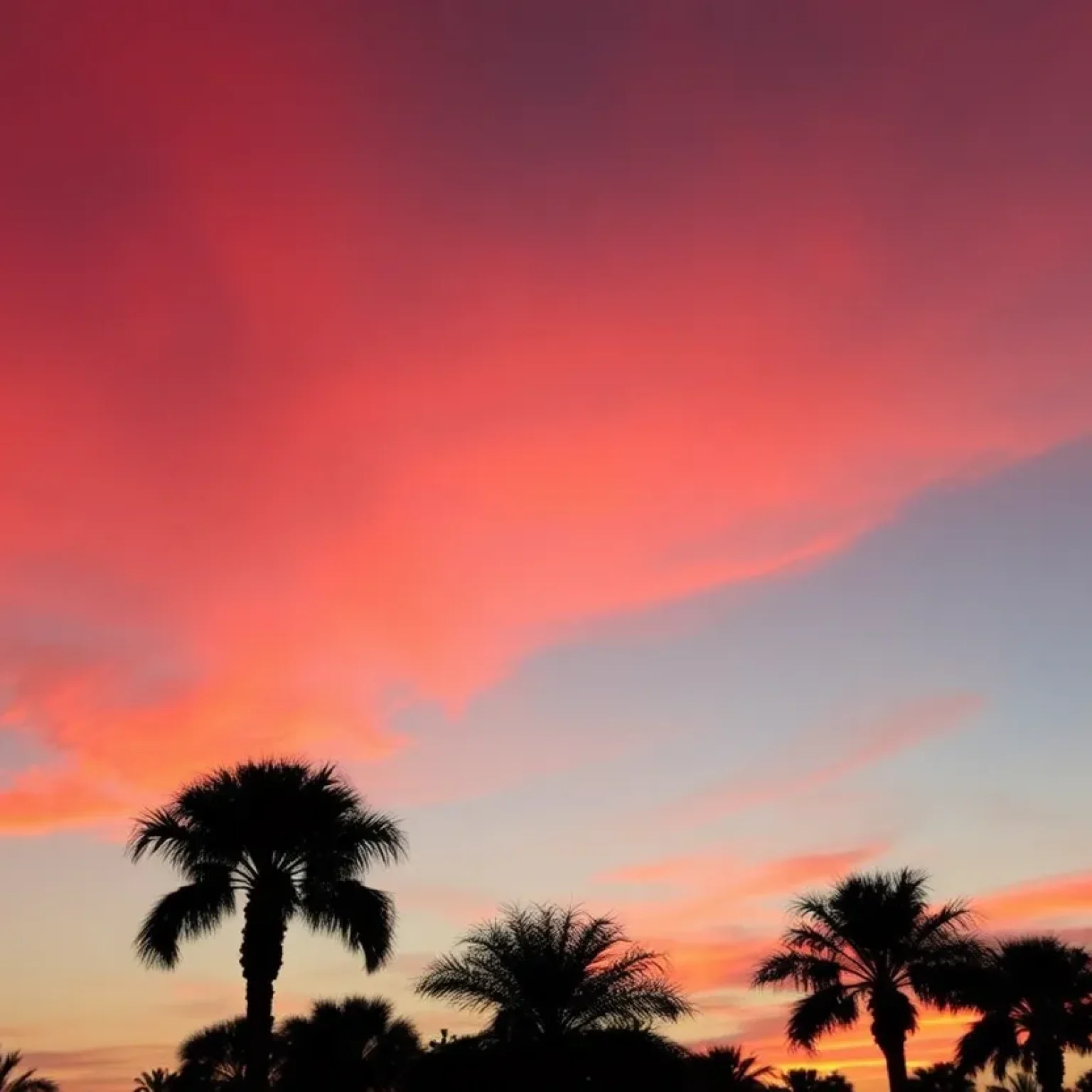 Vivid sunset over Central Florida affected by Saharan dust