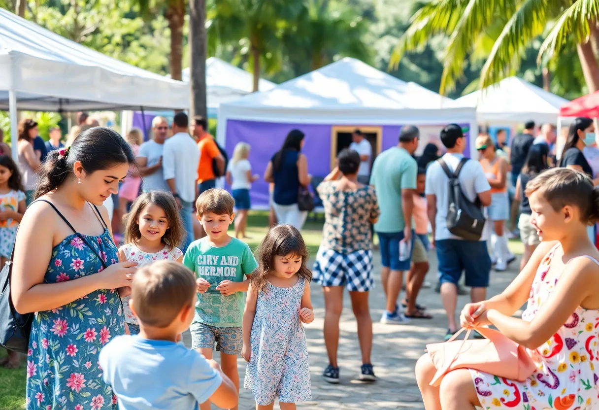 Families enjoying summer events in Central Florida, including outdoor activities and art workshops.