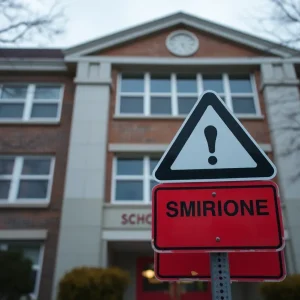 School building representing the community's concern for student safety