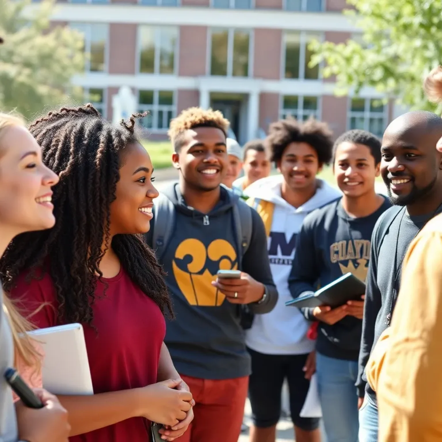 High school football recruits visiting UCF campus
