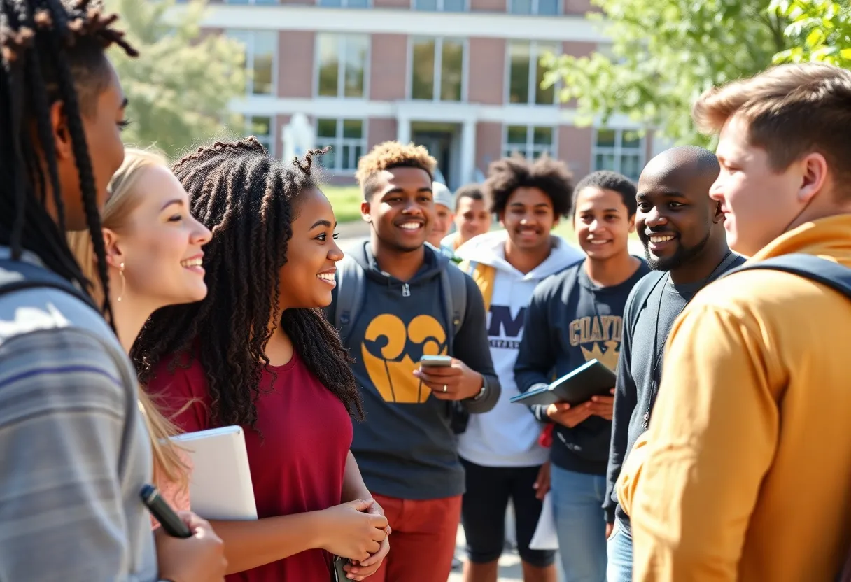 High school football recruits visiting UCF campus
