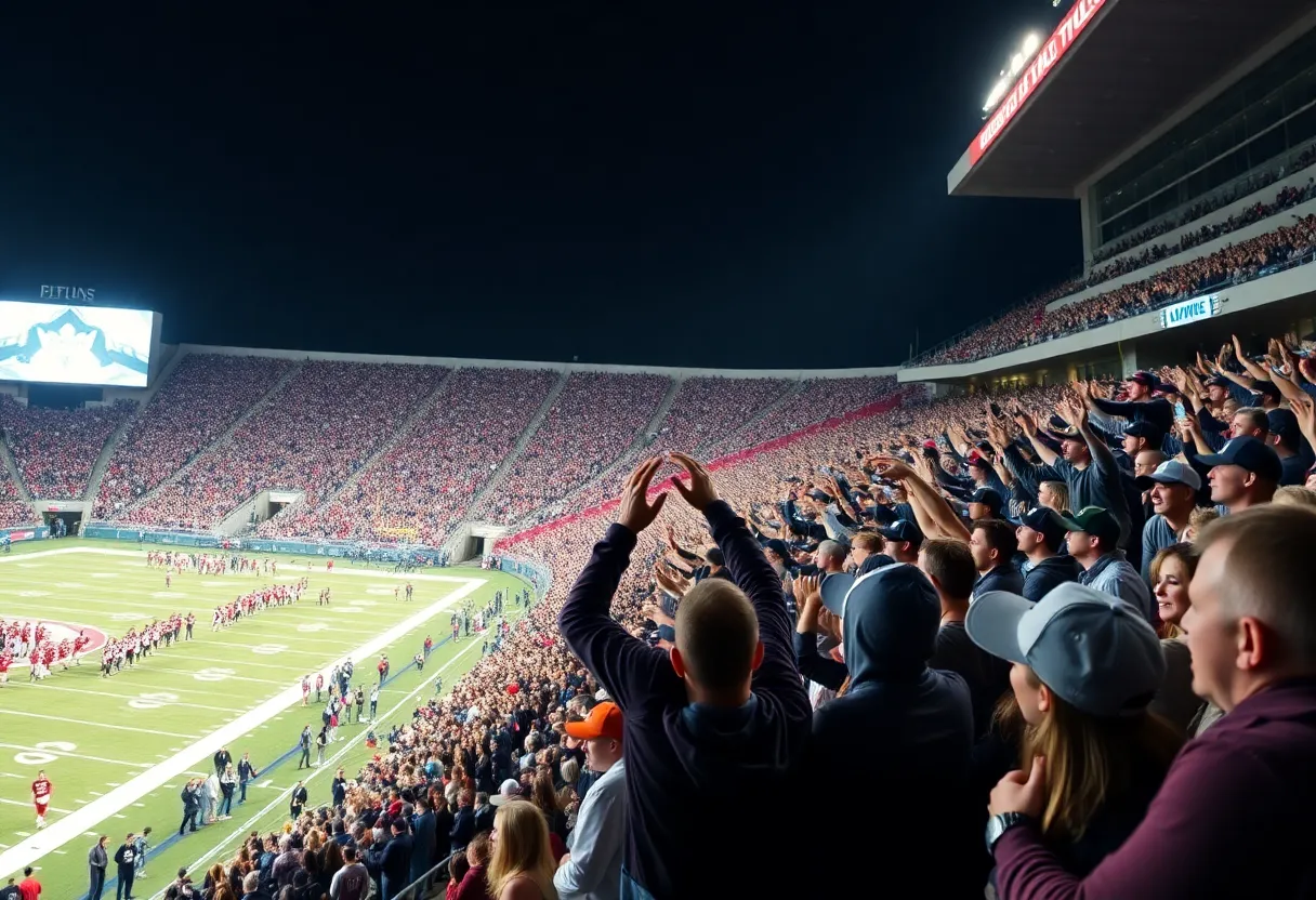UCF Knights football fans cheering in the stadium