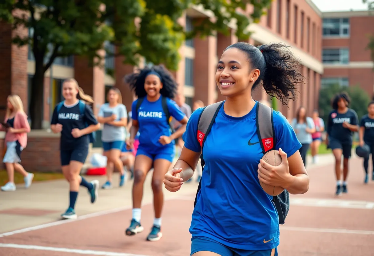 UCF student-athletes participating in various sports activities
