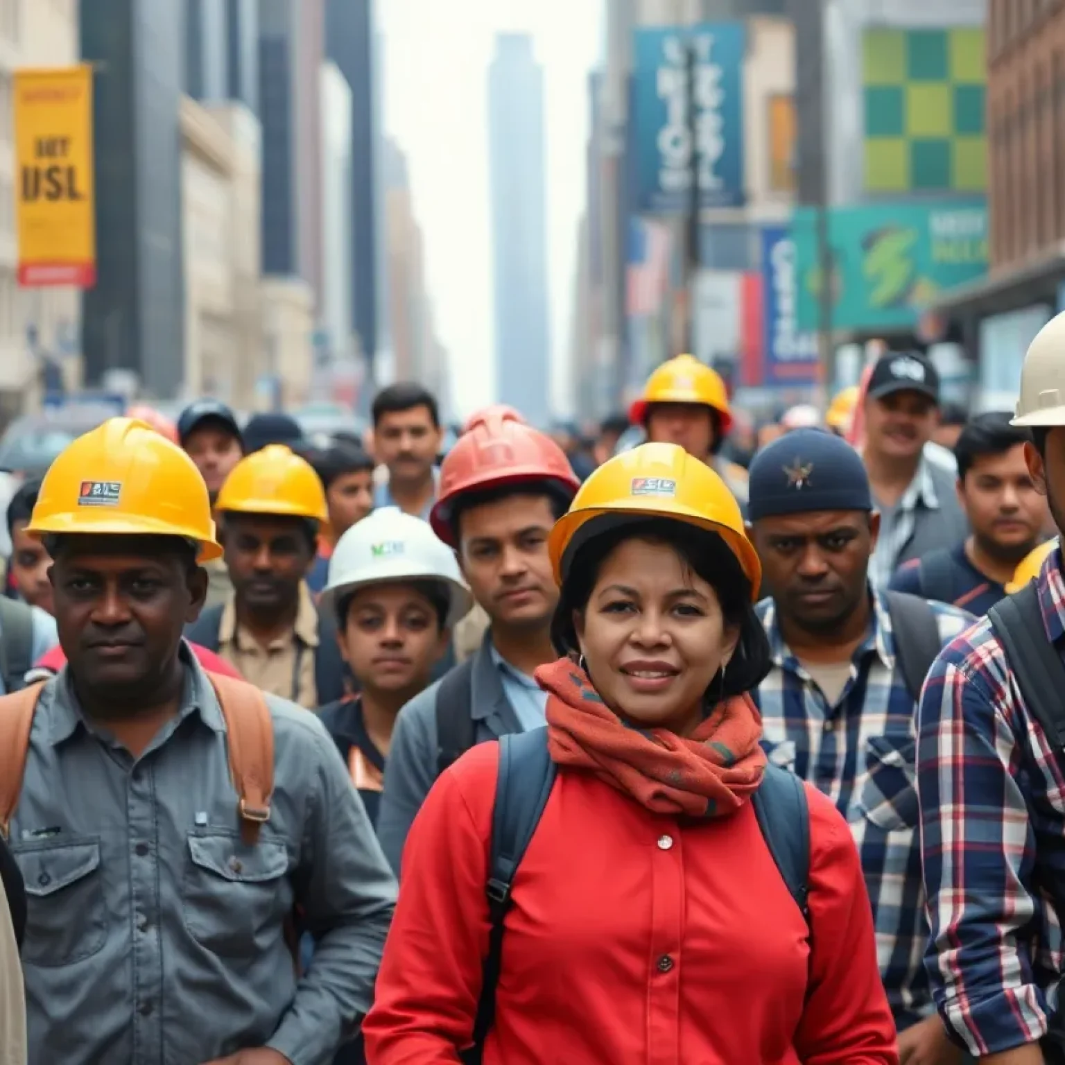 A visual representation of the US job market showing diversity among workers.