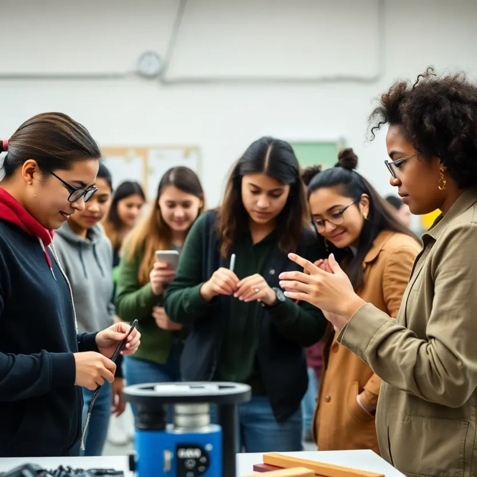 Young adults participating in vocational training.