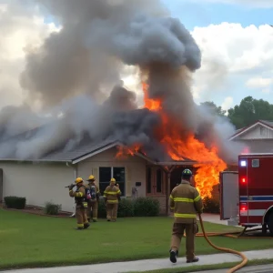 Firefighters responding to a fire at a residential home in Altamonte Springs.
