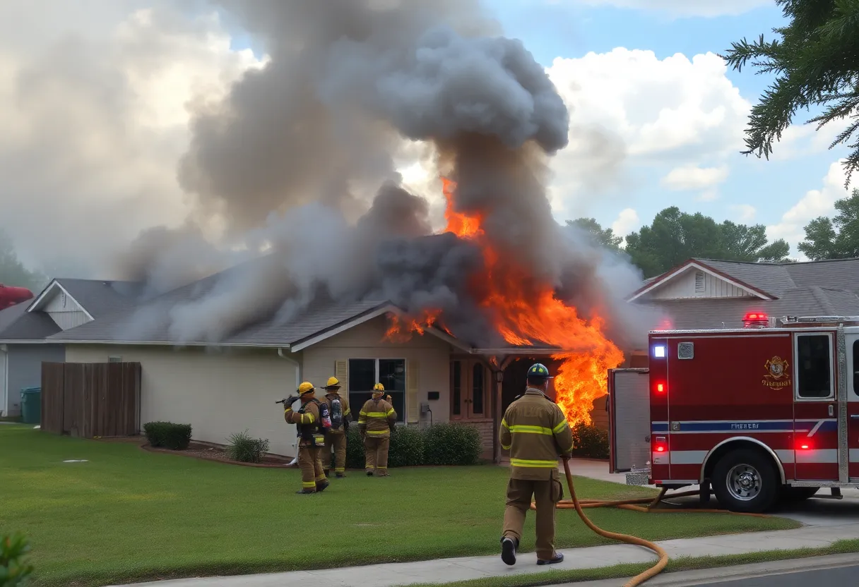 Firefighters responding to a fire at a residential home in Altamonte Springs.