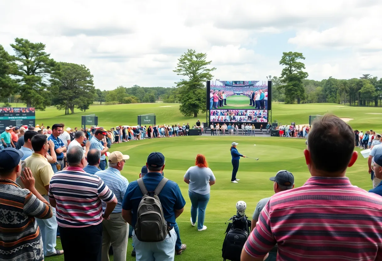A lively scene from the Arnold Palmer Invitational golf tournament in Orlando.