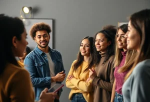 Group of aspiring actors auditioning
