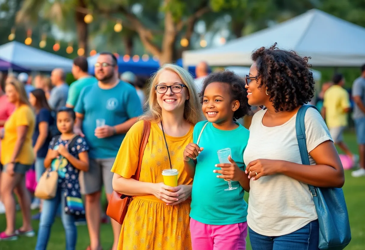 Families enjoying community events in Central Florida during summer.