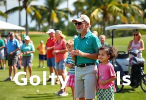 Community charity golf event in Orlando with families enjoying