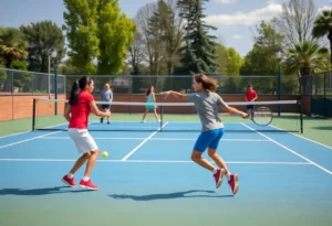 Cincinnati women's tennis team competing on the court
