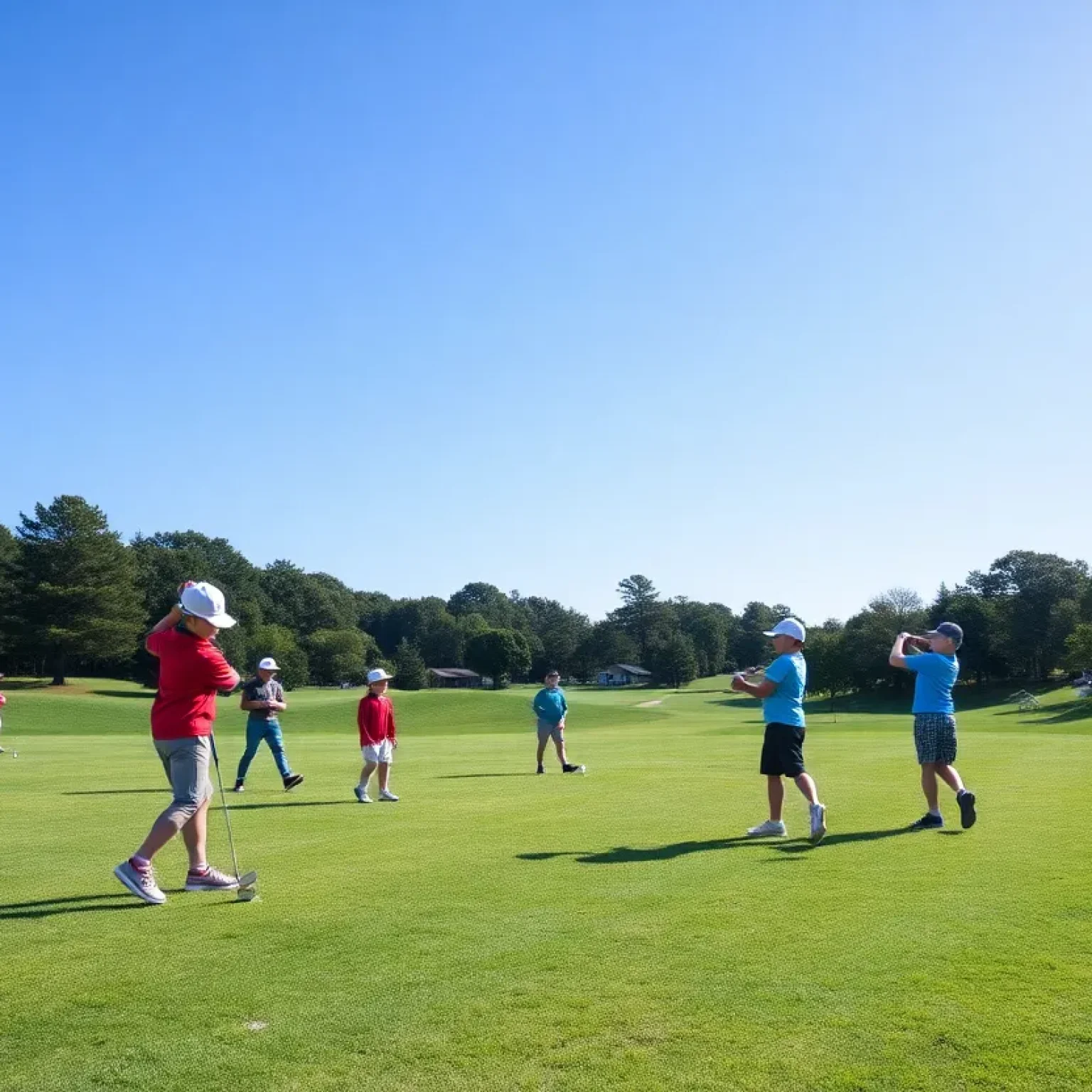 Young golfer performing on the course during the Ralph Lauren Junior Classic.