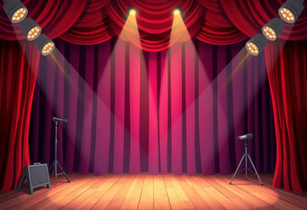 Theater production scene showcasing Broadway elements.