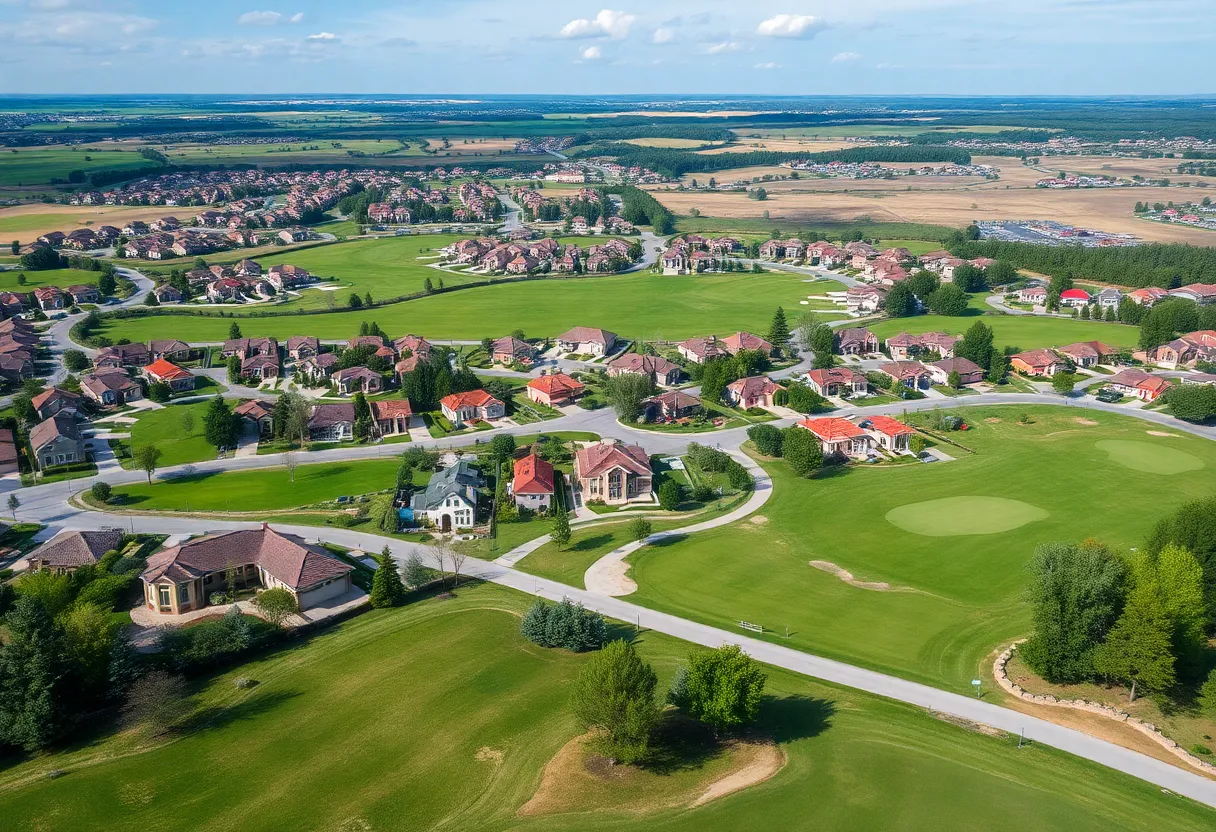 A picturesque view of the Dr. Phillips community featuring luxury homes and green spaces.