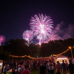 Fireworks display at Central Florida Independence Day celebration