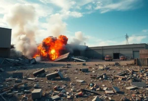 Aftermath of Fireworks Warehouse Explosion