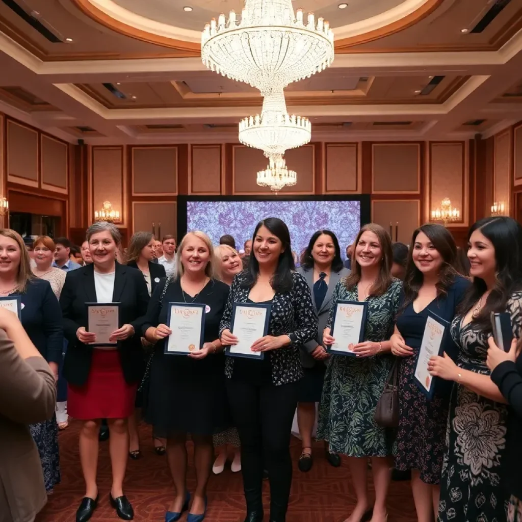 Teachers celebrating at the Florida Teacher of the Year gala event