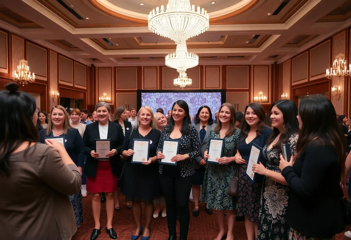 Teachers celebrating at the Florida Teacher of the Year gala event