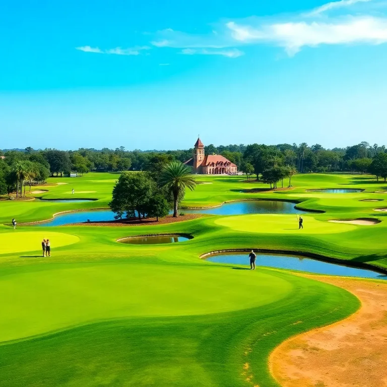 Golfers playing at Grumpy’s Gauntlet, Disney's newest golf course