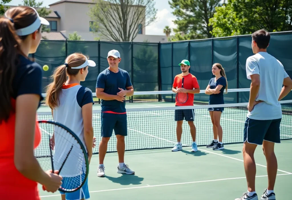 University of Houston Tennis team training session