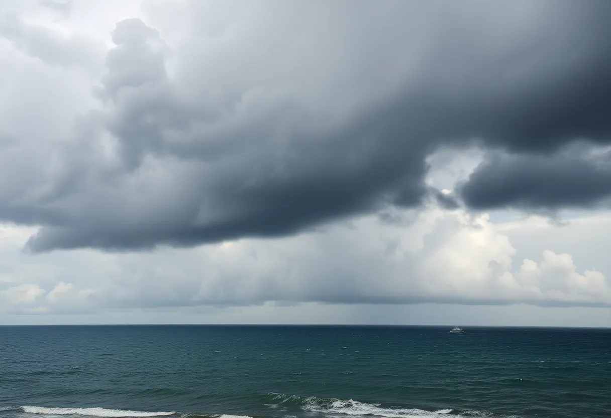 Storm clouds over Florida due to Invest 93L