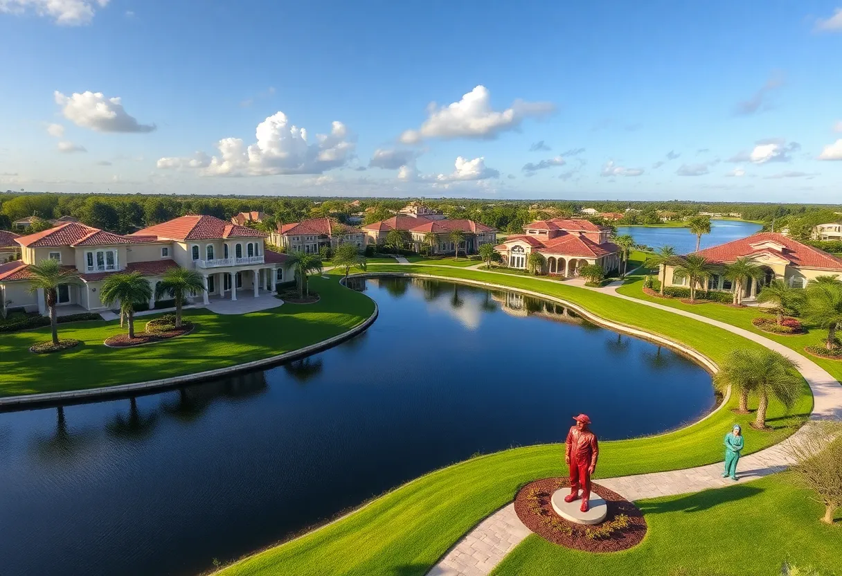 Scenic view of Isleworth, Central Florida, featuring luxury homes and lush landscapes.