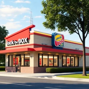 Rendering of the new Jack in the Box restaurant in Orlando