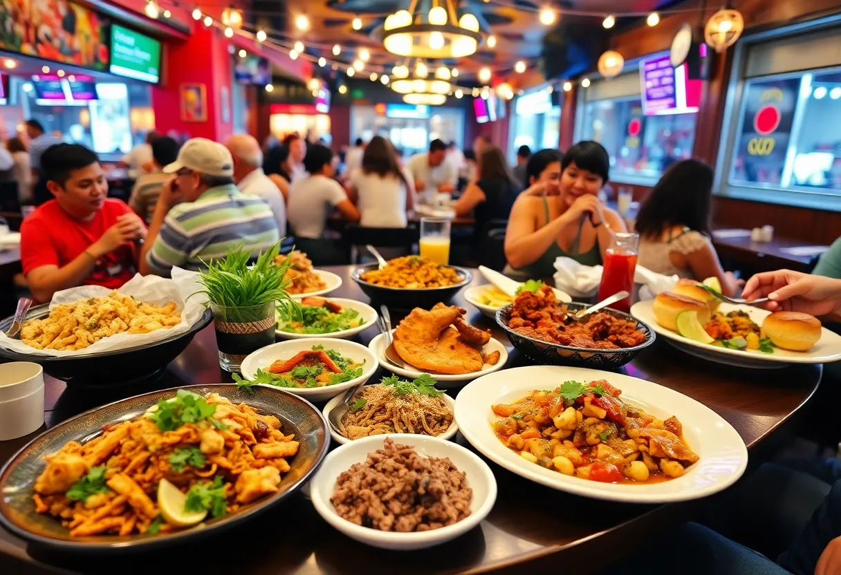 Diverse dining experience in Orlando with various dishes