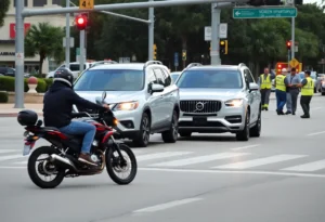 Motorcycle crash scene in Orlando