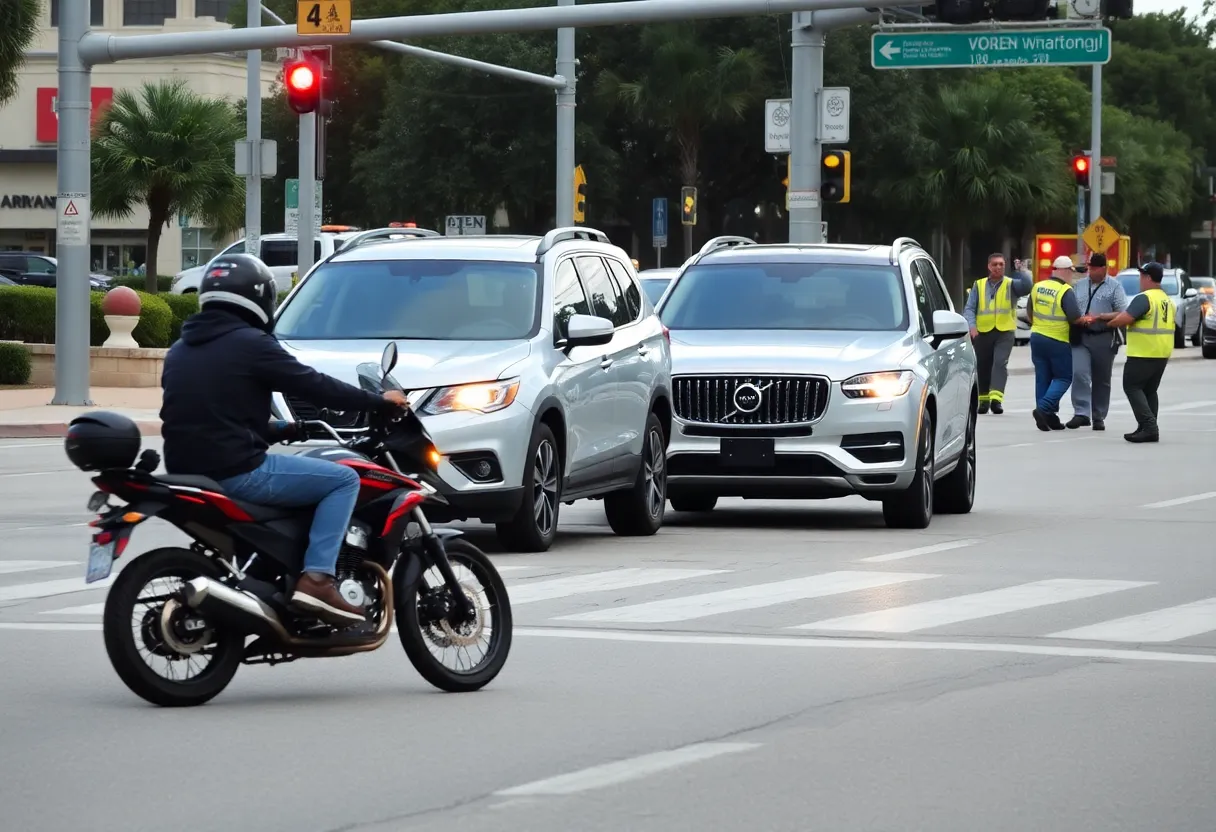 Motorcycle crash scene in Orlando